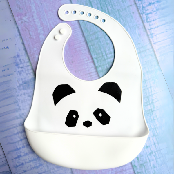 Babero de Silicona - Panda Blanco