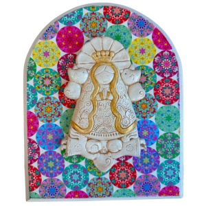 Cuadro Decorativo Dulce Virgencita fondo colores