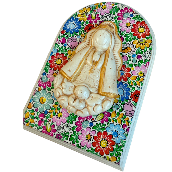 Cuadro Decorativo Virgen Lupita fondo floreado - Imagen 2