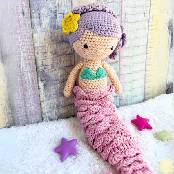 Amigurumi Sirena "Coral" - Imagen 2
