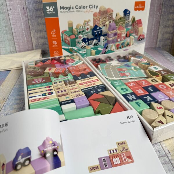 Kit de 115 Bloques de Construcción Madera - Imagen 2