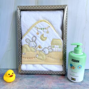 Toalla con Capucha Conejos Amarillos