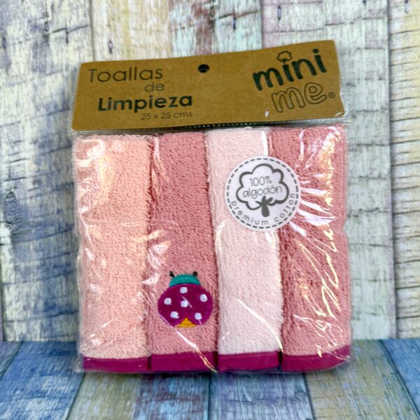Pack x4 Toallas de Limpieza Rosadas
