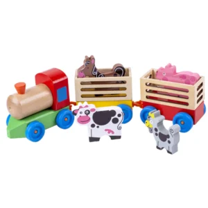 Tren de Madera con Animales de Granja