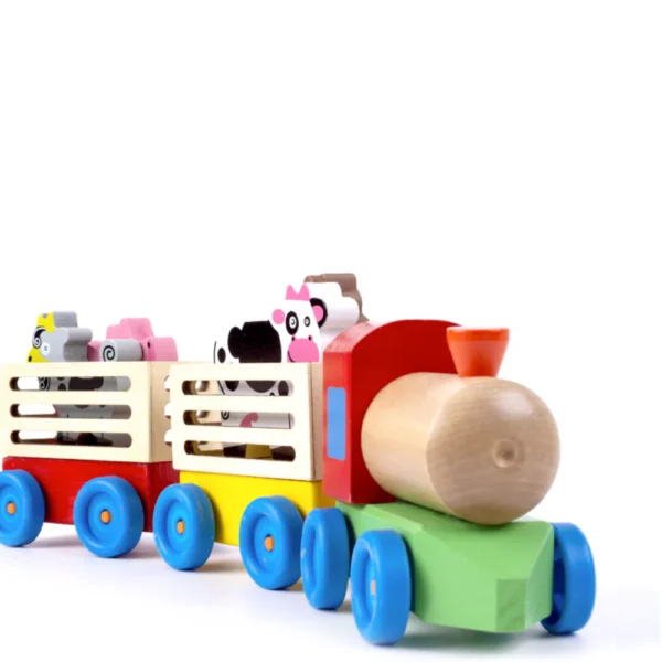 Tren de Madera con Animales de Granja - Imagen 2