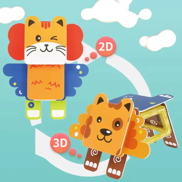 Bloques 3D Magneticos Figuras Animalitos Construcción 35 Pcs - Imagen 3