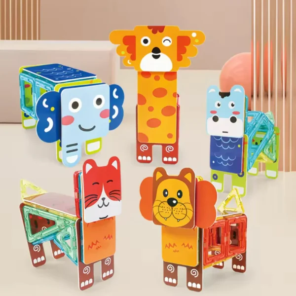 Bloques 3D Magneticos Figuras Animalitos Construcción 35 Pcs - Imagen 4