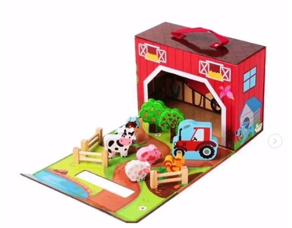 Maleta de Juego de Madera – Granja