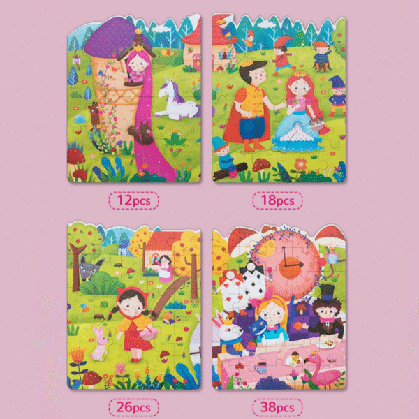 Puzzle Progresivo 4 en 1 – Cuentos de Hadas Grow Up (94 piezas) - Imagen 2
