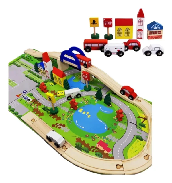 Pista de Madera con Puente