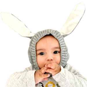 Gorrito Orejas Conejito Gris