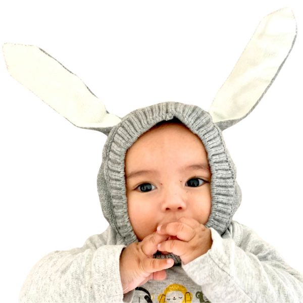 Gorrito Orejas Conejito Gris