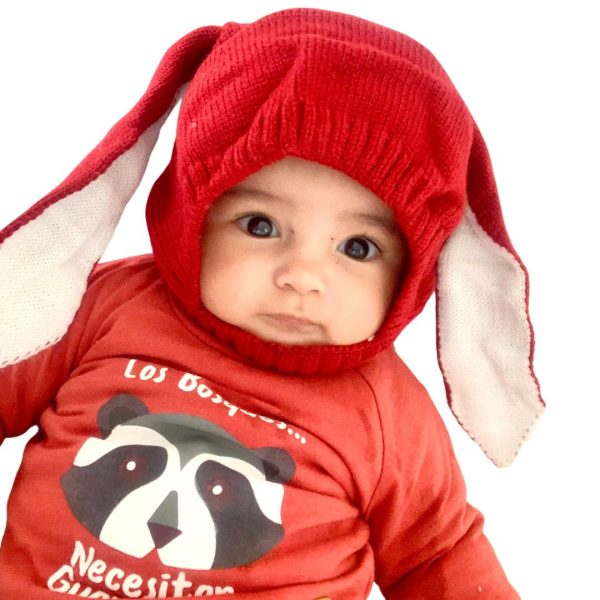 Gorrito Orejas Conejito Burdeo