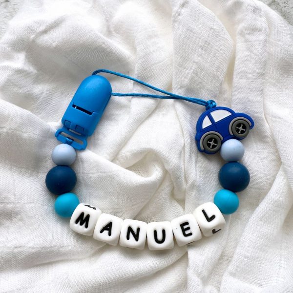 Portachupete personalizado de silicona - "Manuel"