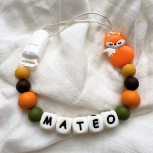 Portachupete personalizado de silicona - "Mateo"