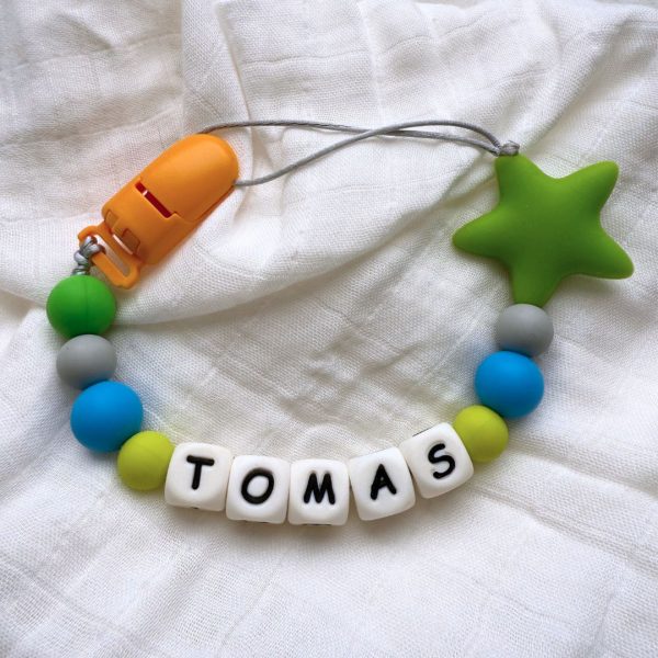 Portachupete personalizado de silicona - "Tomás"