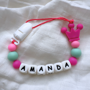 Portachupete personalizado de silicona - "Amanda"