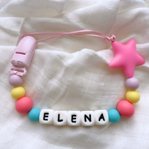 Portachupete personalizado de silicona - "Elena"