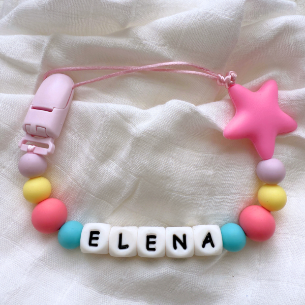 Portachupete personalizado de silicona - "Elena"