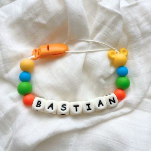 Portachupete personalizado de silicona - "Bastián"