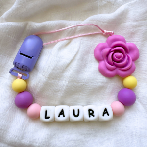 Portachupete personalizado de silicona - "Laura"