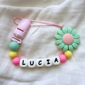 Portachupete personalizado de silicona - "Lucia"