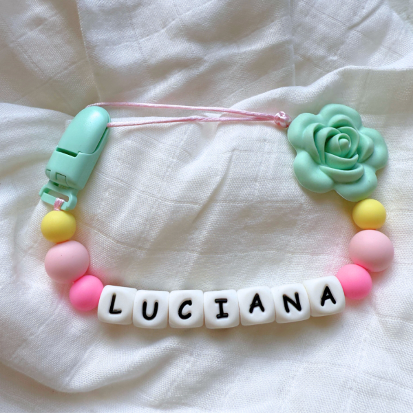 Portachupete personalizado de silicona - "Luciana"