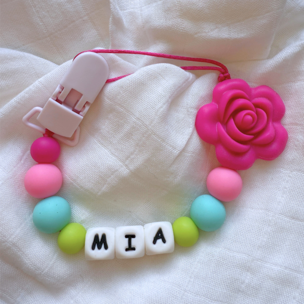 Portachupete personalizado de silicona - "Mia"