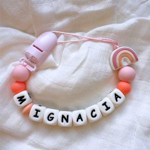 Portachupete personalizado de silicona - "M Ignacia"