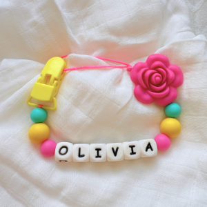 Portachupete personalizado de silicona - "Olivia"