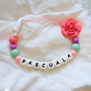 Portachupete personalizado de silicona - "Pascuala"