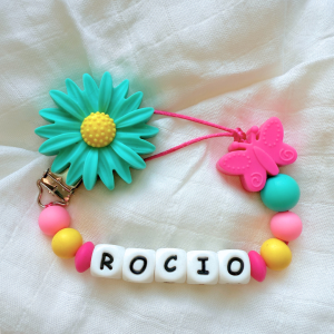 Portachupete personalizado de silicona - "Rocío"