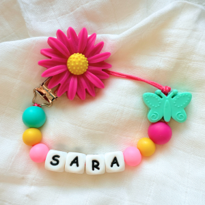 Portachupete personalizado de silicona - "Sara"