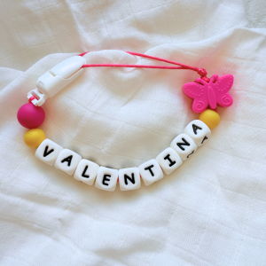 Portachupete personalizado de silicona - "Valentina"