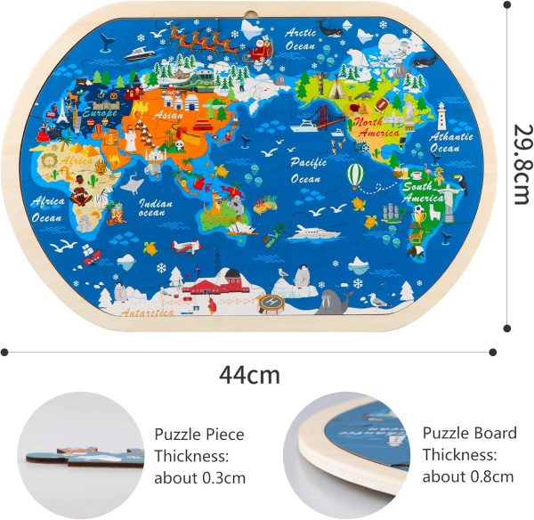 Puzzle Mapa del Mundo de Madera 🧩– 31 piezas - Imagen 2