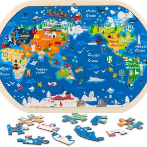 Puzzle Mapa del Mundo de Madera 🧩– 31 piezas
