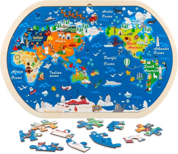 Puzzle Mapa del Mundo de Madera 🧩– 31 piezas